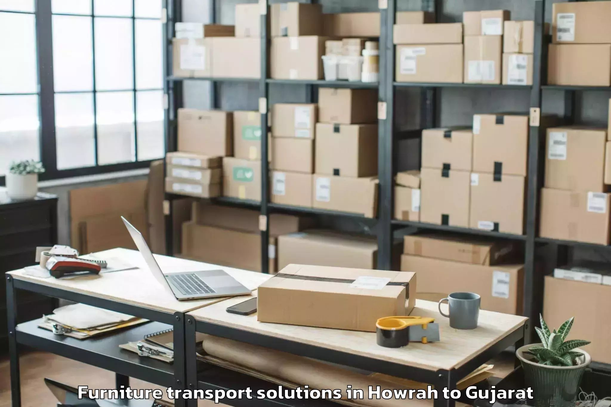 Get Howrah to Utran Furniture Transport Solutions